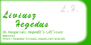 liviusz hegedus business card